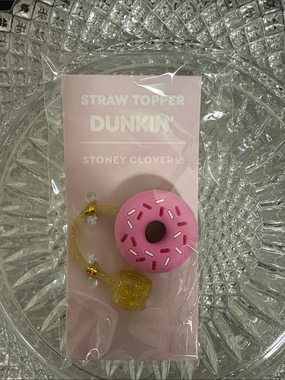 Dunkin' Pink Donut Straw Topper Stoney clover brand new